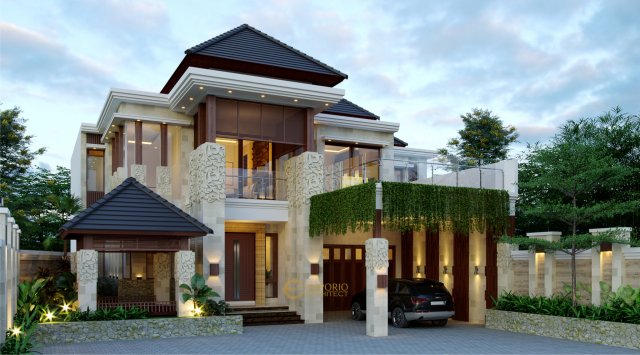 Desain Rumah Villa Bali 2 Lantai Bapak Deden di Purwakarta, Jawa Barat