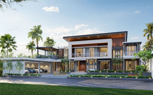 Desain Rumah Modern 2 Lantai Ibu Sarah di Rangkasbitung, Banten