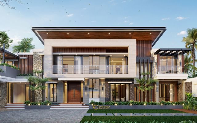 Desain Rumah Modern 2 Lantai Ibu Sarah di Rangkasbitung, Banten