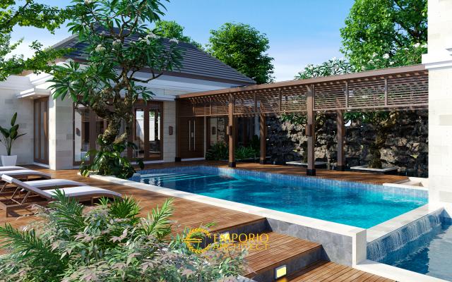 Desain Tampak Depan 3 Villa Bali 2 Lantai Bapak Marwan di Samarinda, Kalimantan Timur