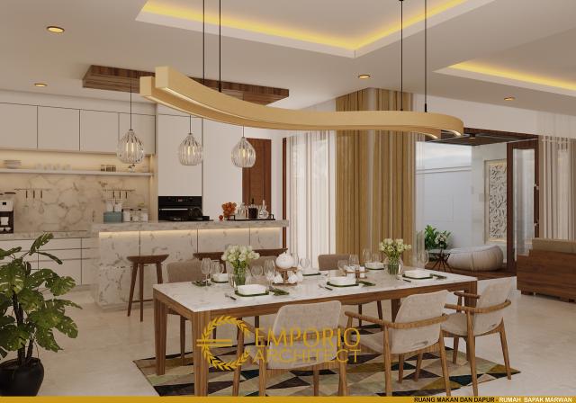 Desain Ruang Makan dan Dapur Villa Bali 2 Lantai Bapak Marwan di Samarinda, Kalimantan Timur