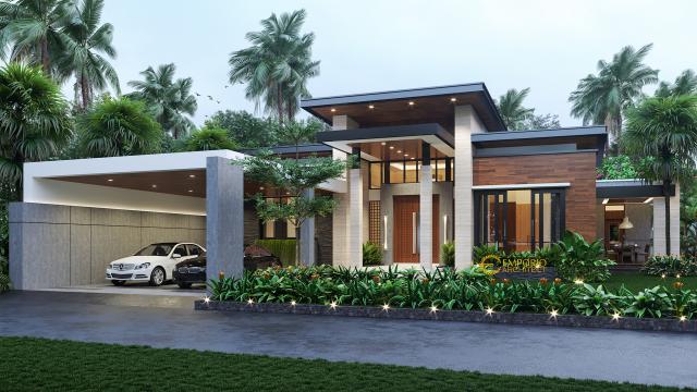 Desain Tampak Depan Rumah Modern 1 Lantai Ibu Fanny di Sambas, Kalimantan Barat