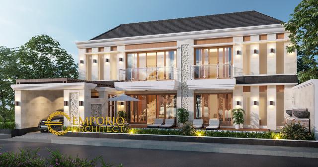 Desain Tampak Depan 1 Rumah Villa Bali 2 Lantai Bapak Freddy di Seminyak, Badung, Bali