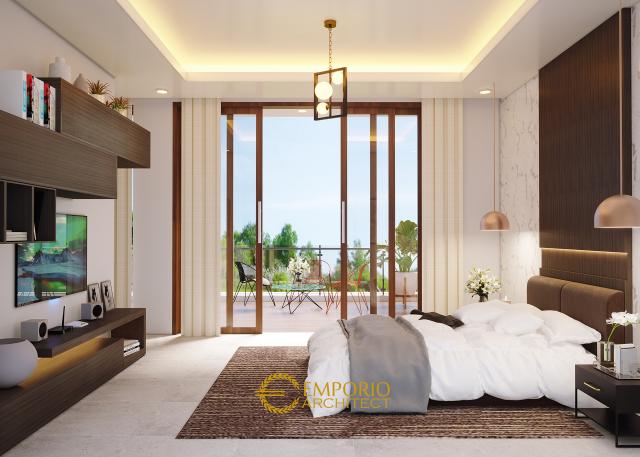 Desain Kamar Tidur Utama Rumah Modern 3 Lantai Bapak Adam di Serpong, Banten