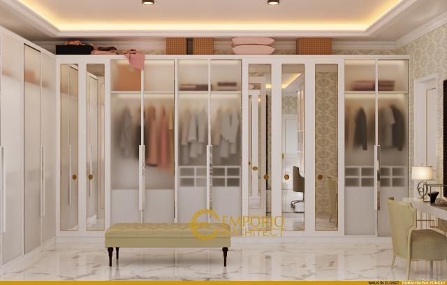 Desain Walk In Closet Rumah Classic 2 Lantai Bapak Pongky di Solo, Jawa Tengah