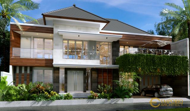 Desain Tampak Depan Rumah Modern 2 Lantai Bapak Hence di Sukoharjo, Jawa Tengah