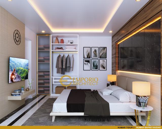 Desain Kamar Tidur 2 Rumah Classic 2 Lantai Bapak Haidar di Surabaya