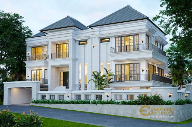 Desain Rumah Classic 3 Lantai Ibu Chryslie di Surabaya