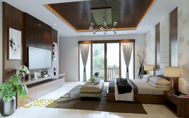 Desain Kamar Tidur Rumah Villa Bali 3 Lantai Ibu Lidesy Layarda di Surabaya