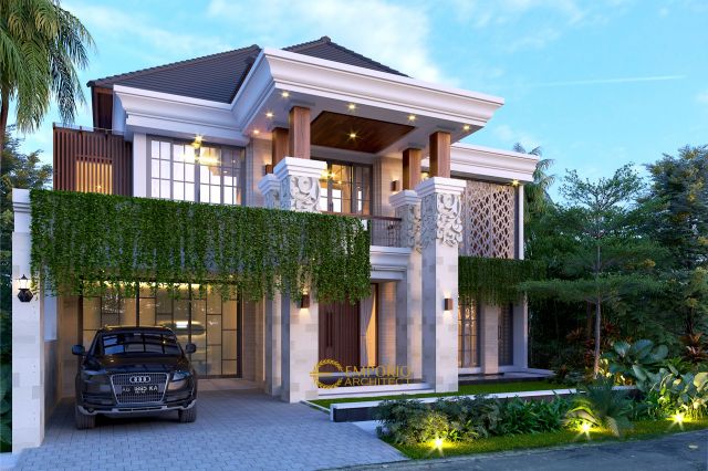 Desain Rumah Villa Bali 2 Lantai Bapak Sindhu di Surabaya, Jawa Timur