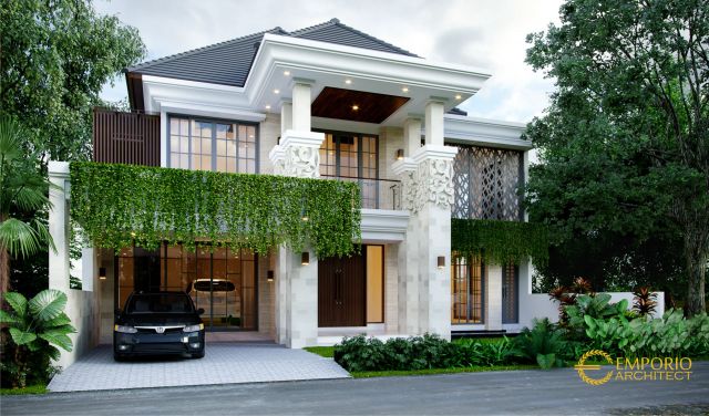 Desain Rumah Villa Bali 2 Lantai Bapak Sindhu di Surabaya, Jawa Timur