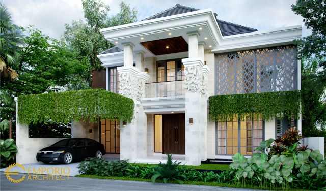 Desain Rumah Villa Bali 2 Lantai Bapak Sindhu di Surabaya, Jawa Timur