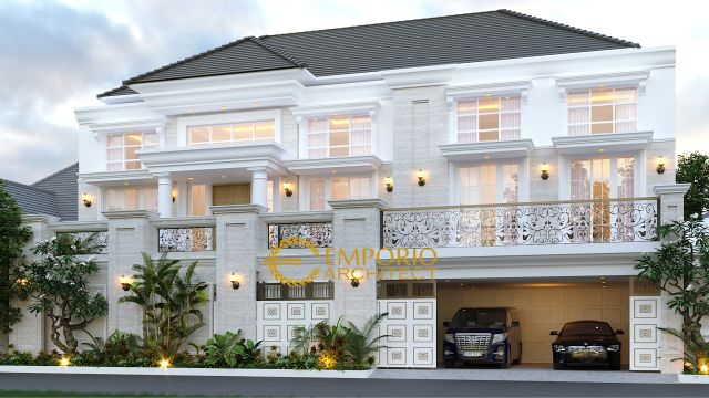 Desain Rumah Classic 3 Lantai Mrs. E di Tangerang, Banten