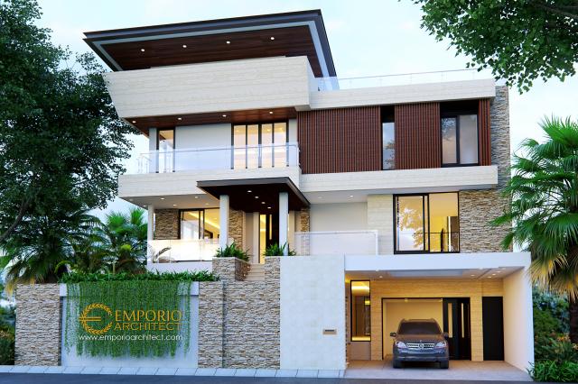 Desain Rumah Modern 3 Lantai Ibu Shirly di  Tangerang