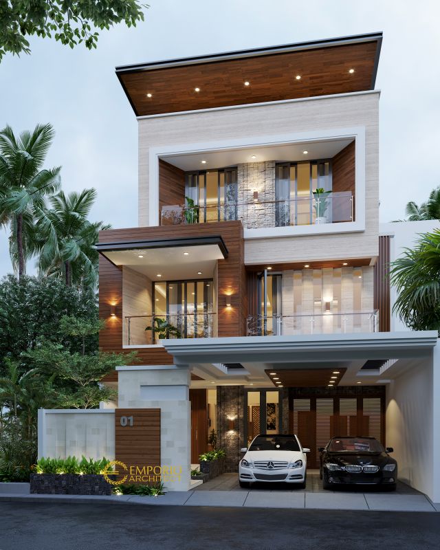 Desain Rumah Modern 3 Lantai Mr. Hr di Tangerang