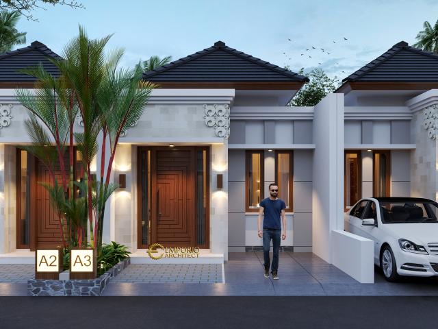 Desain Tipe A 5x12 Depan Perumahan Villa Bali The Wimala by Gemintang Land di Tangerang Selatan, Banten