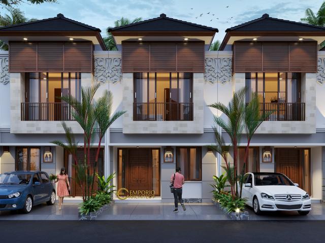 Desain Tipe B 5x12 Depan Perumahan Villa Bali The Wimala by Gemintang Land di Tangerang Selatan, Banten