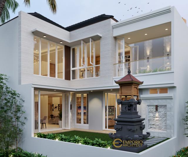 Desain Tampak Belakang Rumah Modern 2 Lantai Bapak Ngurah Indira di Tangerang Selatan, Banten