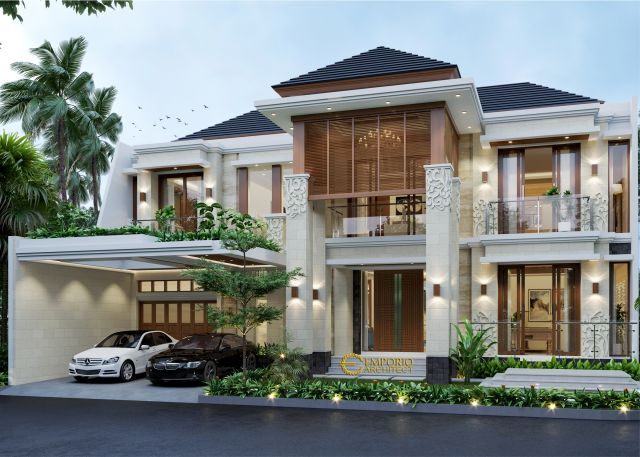 Desain Rumah Villa Bali 2 Lantai Bapak Rahmad di Tangerang Selatan, Banten