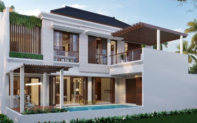 Desain Rumah Villa Bali 2 Lantai Ibu Verawaty di Tangerang Selatan, Banten