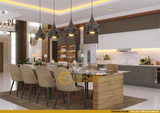 Desain Ruang Makan Rumah Villa Bali 2 Lantai Mr. Mohamoud di Tanzania