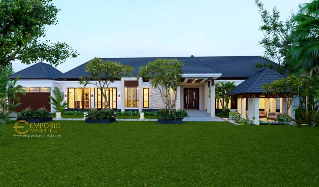 Desain Rumah Villa Bali 1 Lantai Bapak Muddain di Tarakan, Kalimantan Utara