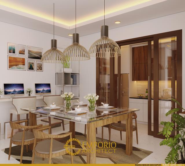 Desain Ruang Makan dan Dapur Rumah Modern 2 Lantai Bapak Oggy di Yogyakarta