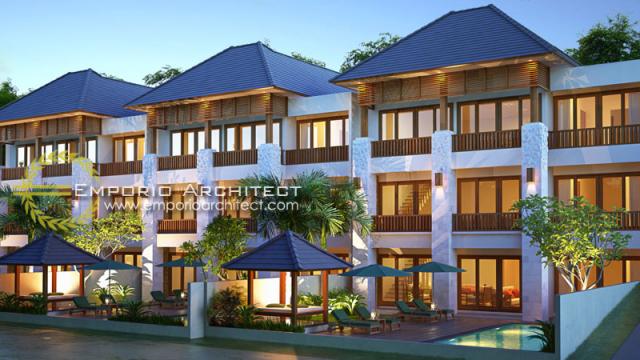 Desain Exterior 1 Volcom Residence Style Villa Bali 3 Lantai di Jimbaran, Bali