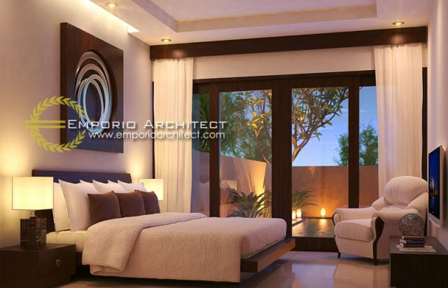 Desain Kamar Tidur Volcom Residence Style Villa Bali 3 Lantai di Jimbaran, Bali