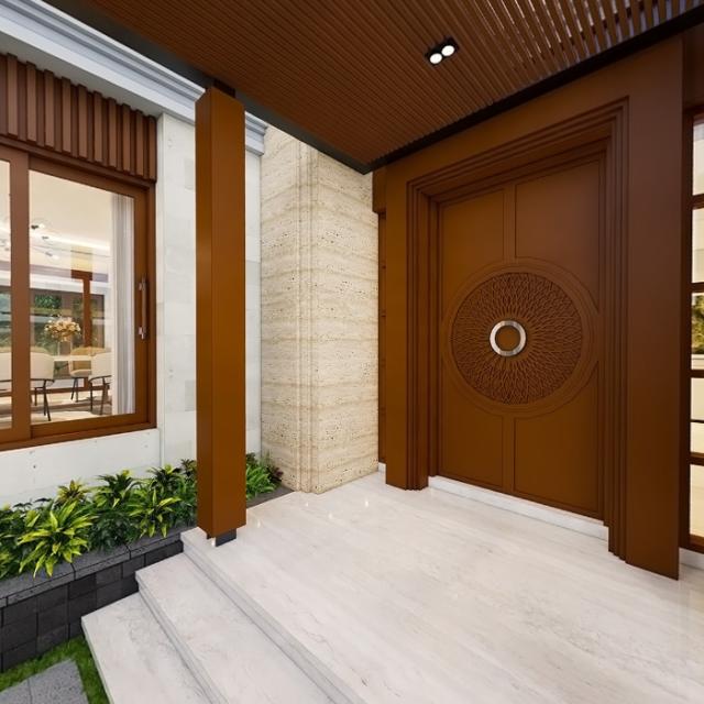 VR Pintu Masuk - Desain Rumah Villa Bali 2 Lantai Ibu LZA 1377 - Tangerang